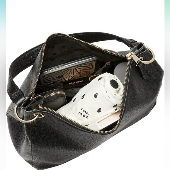 ✨NWT! Kate Spade Kat Shoulder Bag in Black Pebbled Leather. - Picture 6 of 9